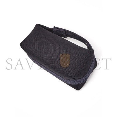 HERMÈS BLEU NUIT BLACK COTTON CANVAS SMALL MODEL BRIDE-A-BRAC CASE (25*21*14cm)
